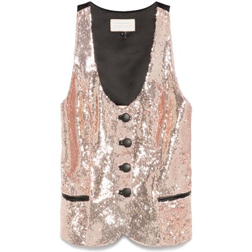 MITILIANE COUTURE gilet con paillettes - oro