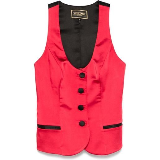 MITILIANE COUTURE gilet in raso - rosso