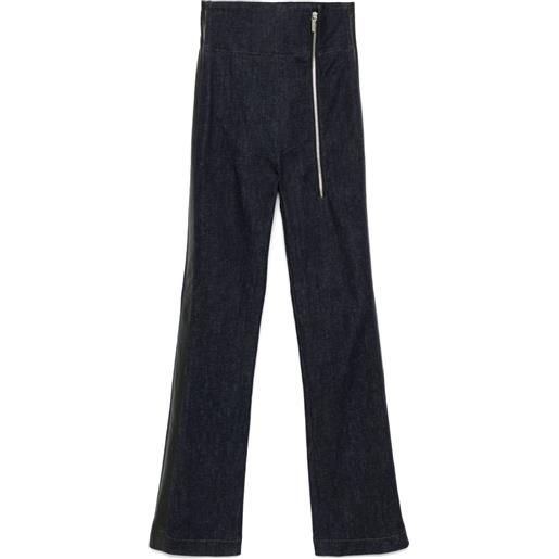 MITILIANE COUTURE jeans con bordo in pelle - blu