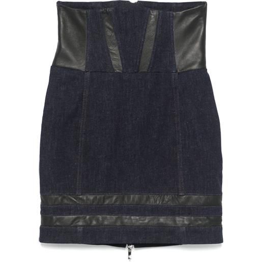 MITILIANE COUTURE minigonna a vita alta - blu
