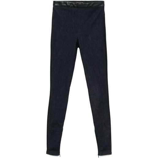 MITILIANE COUTURE leggings con inserti in pelle - blu