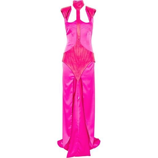 MITILIANE COUTURE abito lungo con inserto rimovibile - rosa