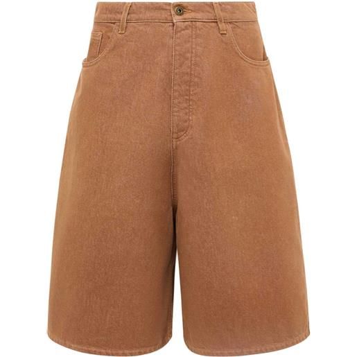 JW Anderson shorts denim a gamba ampia - marrone