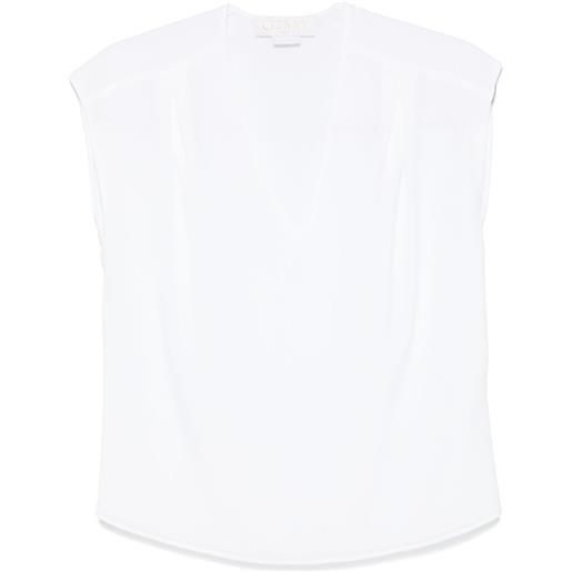 Genny blusa con maniche ad aletta - bianco