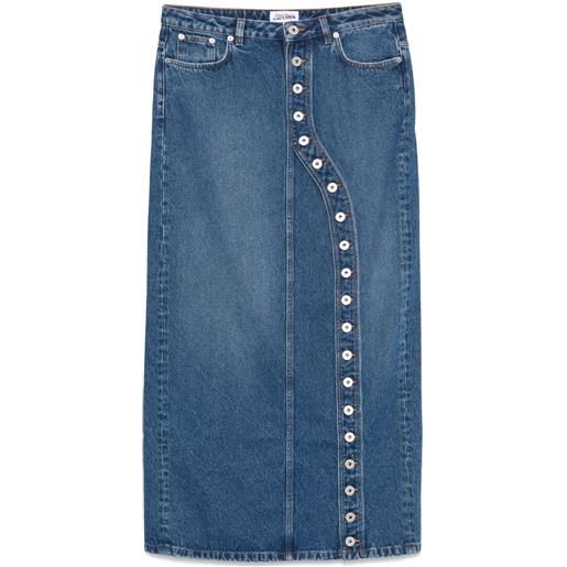 Jean Paul Gaultier gonna midi denim asimmetrica - blu