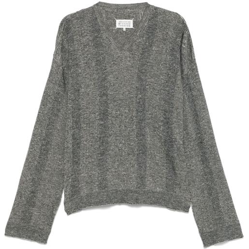Maison Margiela maglione con scollo a v - nero