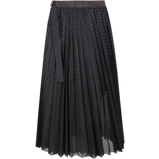 sacai gonna a righe - nero