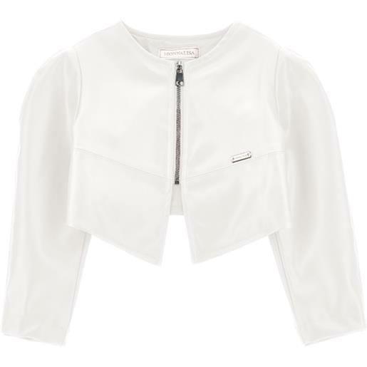 Monnalisa bolero tessuto spalmato con zip