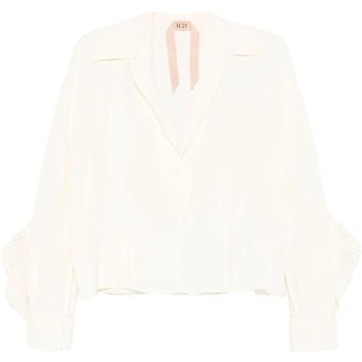 Nº21 blusa in crêpe de chine - toni neutri