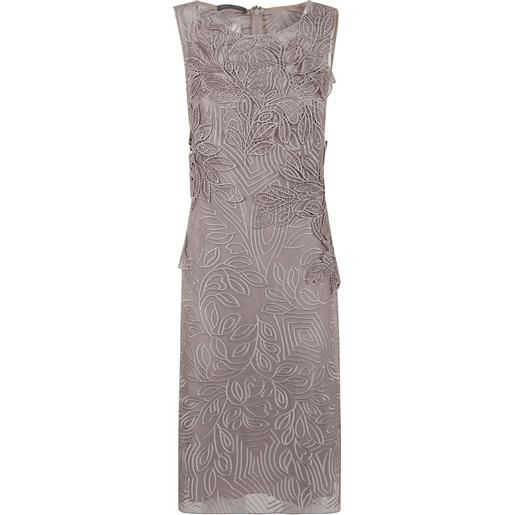 Alberta Ferretti abito midi con ricamo - toni neutri