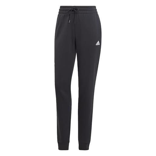 adidas pantaloni da jogging da donna essentials linear french terry con risvolto, nero/bianco, xxl