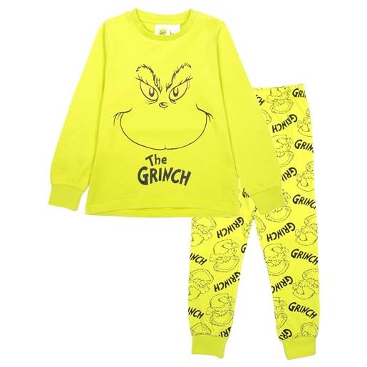 The Grinch pyjama pour enfants, pour garçons et filles, manches longues, 100% coton, chaud, hiver, noël, 4/5 ans, vert