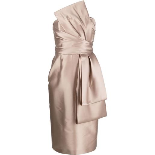 Alberta Ferretti abito midi senza spalline - rosa