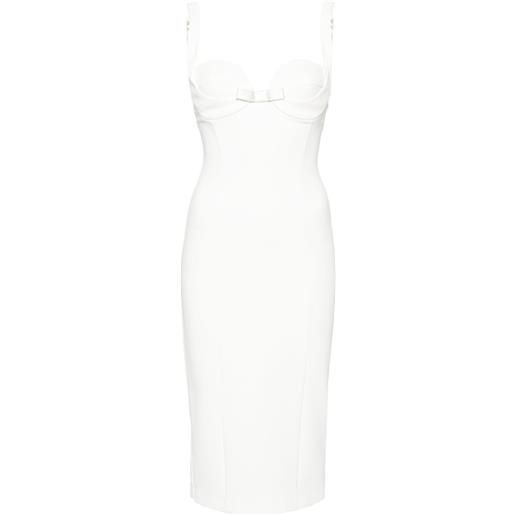 Elisabetta Franchi abito midi con fiocco - bianco