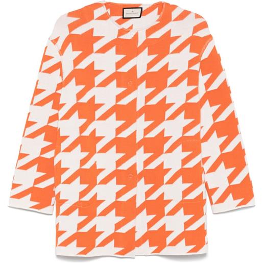 Bruno Manetti cardigan con motivo pied-de-poule - arancione
