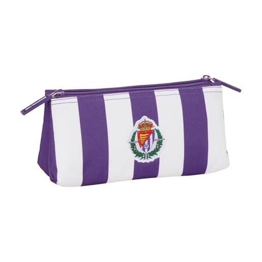 safta real valladolid - beauty case per bambini con cerniera semplice, ideale per bambini di diverse età, comodo e versatile, qualità e resistenza, 22 x 8 x 10 cm, viola/bianco, m, casual