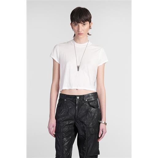 Rick Owens DRKSHDW t-shirt cropped small level in cotone bianco