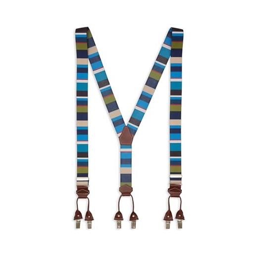 Gallo bretella elastica unisex a righe multicolor blu