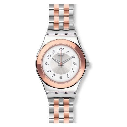 Swatch / irony / midimix / orologio unisex / quadrante bianco argentato / cassa e bracciale acciaio e pvd rosato - yls454g