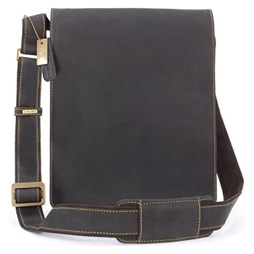 VISCONTI - borsa a spalla in pelle - messenger bag e ufficio uomo - borsa a tracolla media da lavoro - 18410 jasper - olio marrone