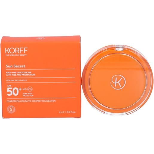 Korff Srl korff sun secret fondotinta compatto solare spf50+ tonalità 02 kissed 1 pz crema