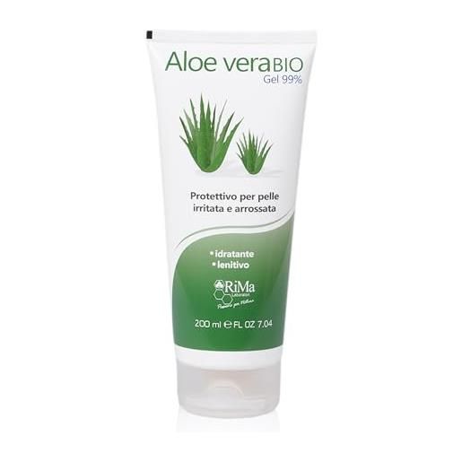 RiMa Laboratori aloe vera bio gel 99% | gel di aloe biologico | idratante | lenitivo | antiage | pelle secca | acne | scottature | doposole | 200ml