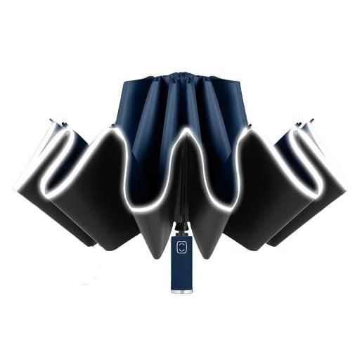 CWMMS ombrello pieghevole per auto per jeep wrangler, ombrello per auto portatile pieghevole leggero antivento antipioggia e resistente ai raggi uv, blueb