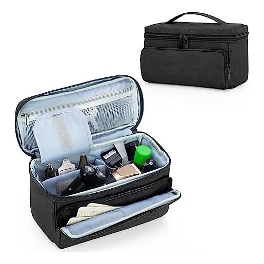 CURMIO borsa da toilette per uomo, beauty case da viaggio uomo, borsa per rasoi elettrici, regolabarba, tagliacapelli o trimmer di precisione