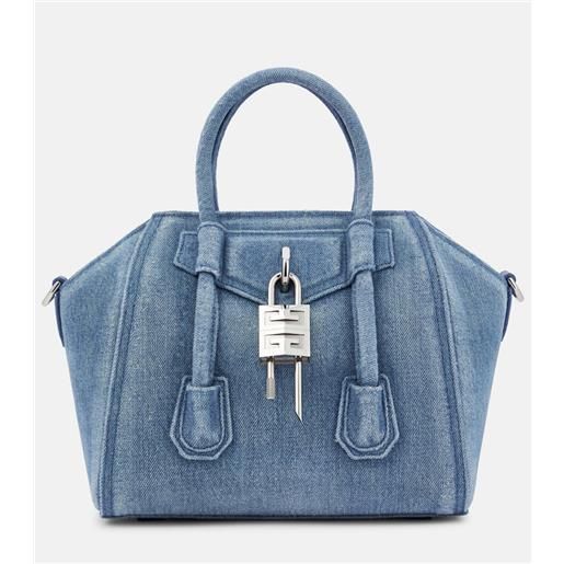 Givenchy borsa a mano antigona lock mini in denim