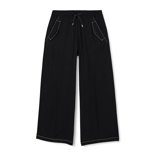 Pinko perdono pantalone twill viscosa casual, z99_nero limousine, xxl donna