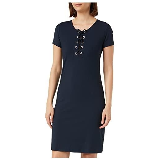 Emporio Armani women's ribbed lycra short dress, blu marino, m donna