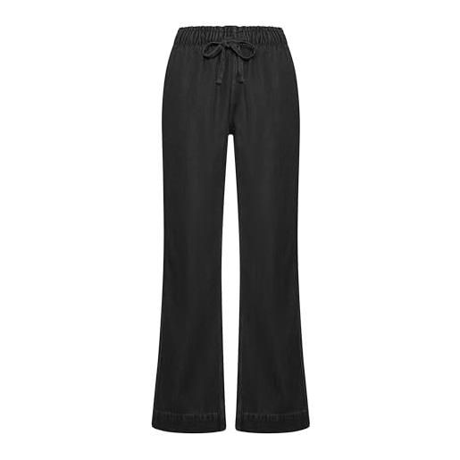 DEHA - pantalone denim lyocell straight pants in lyocell, nero (l)
