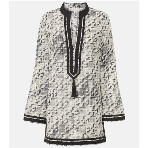 Tory Burch tunica in seta e cotone con stampa