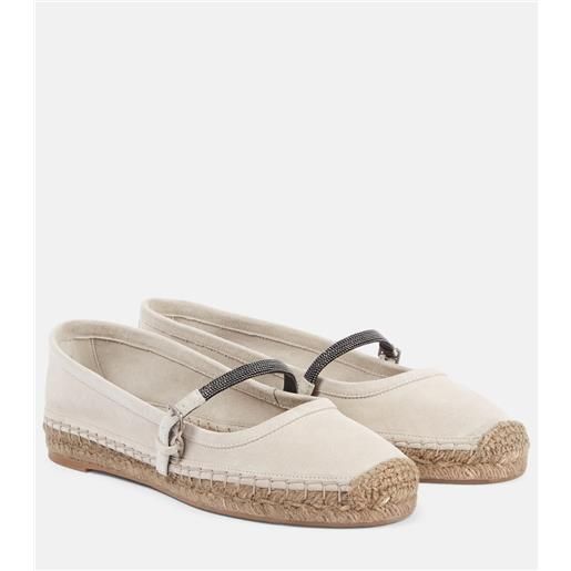 Brunello Cucinelli espadrillas in suede con monili