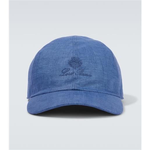 Loro Piana cappello da baseball in canvas di lino con ricamo