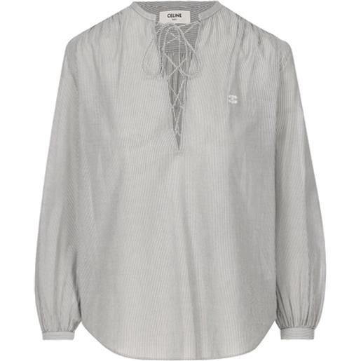 CELINE céline romy cotton striped blouse