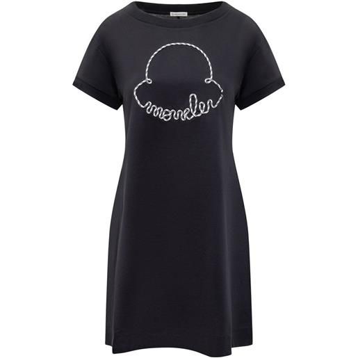 MONCLER mini abito in cotone con logo moncler