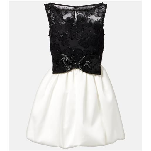 Self-Portrait abito da cocktail in tulle con fiocco