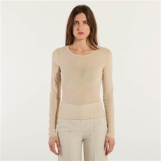 Patrizia pepe maglia basic girocollo leggera beige