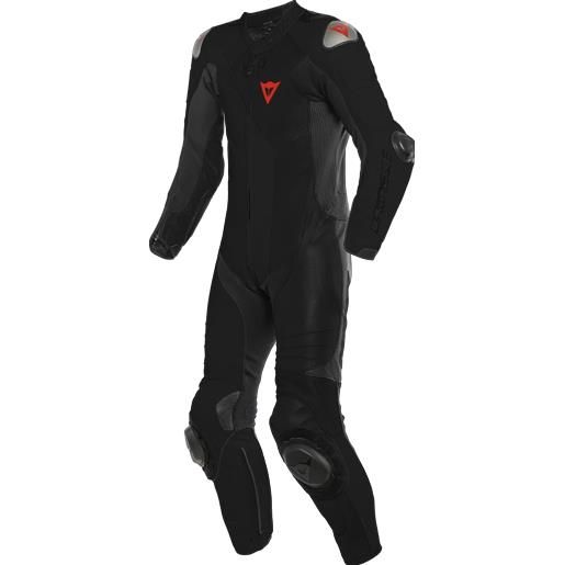 Dainese tuta da moto adria pelle 1 pz perf. Black/black/red fluo | dainese