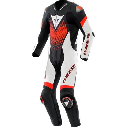 Dainese laguna seca 6 perf 1pc leather suit | black white red-fluo | dainese