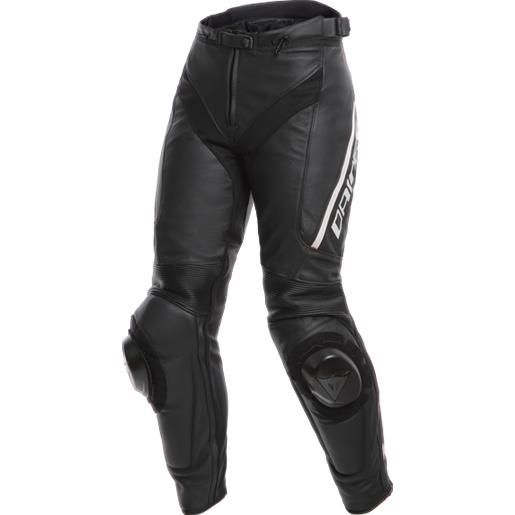 Dainese delta 3 lady leather pants black/black/white | dainese