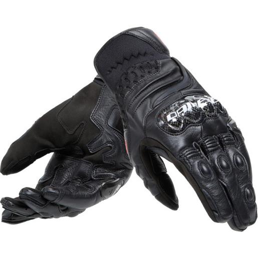 Dainese carbon 4 short leather gloves black black | dainese