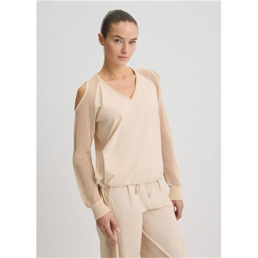 LIU-JO SPORT felpa donna natural beige