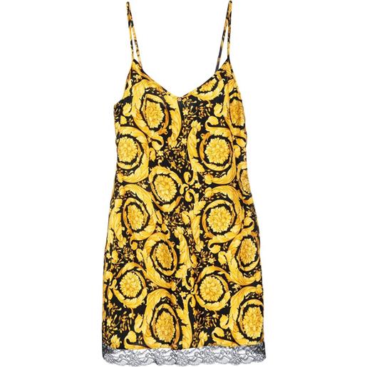 Versace abito con stampa barocca - giallo