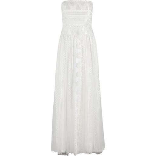 ERMANNO FIRENZE abito lungo senza spalline - bianco