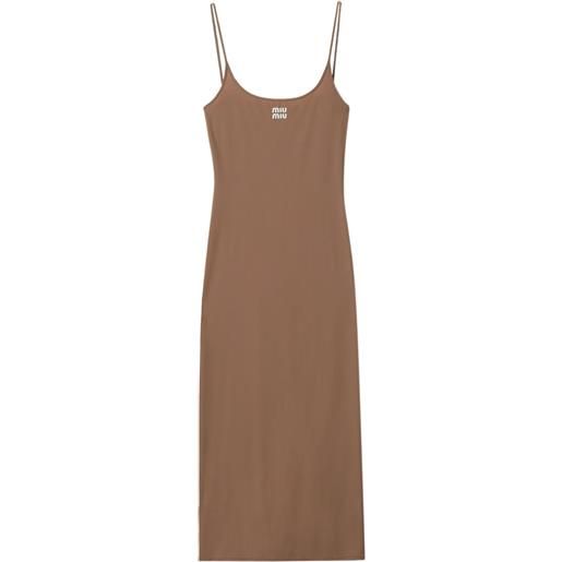 Miu Miu abito midi con stampa - marrone