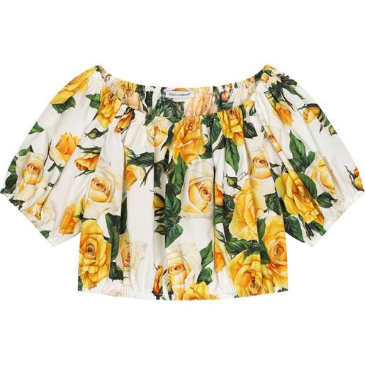 Dolce & Gabbana Kids blusa con stampa - giallo