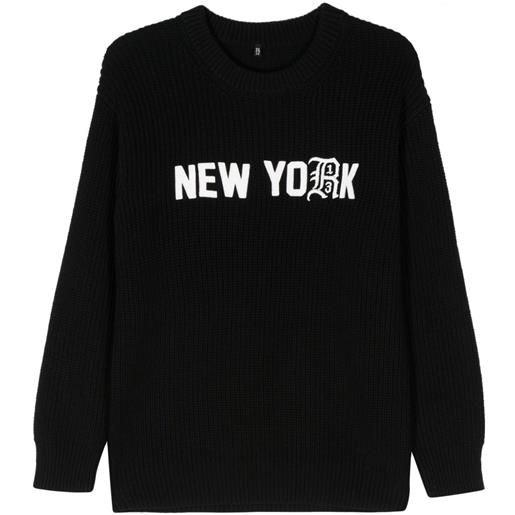 R13 maglione con ricamo - nero