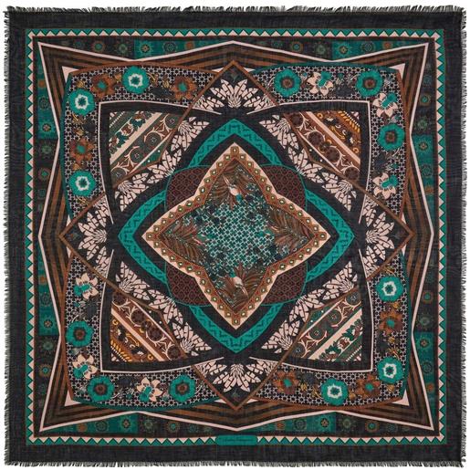 Ferragamo scialle con stampa nirvana - nero